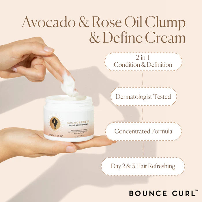 Bounce Curl Crème agglomérante et définie à l'huile d'avocat et de rose